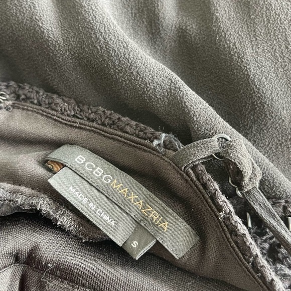 BCBG Dress Womens Small Black Sequin Tiered Boho Grunge Maxi Formal Event Knit - Picture 11 of 11